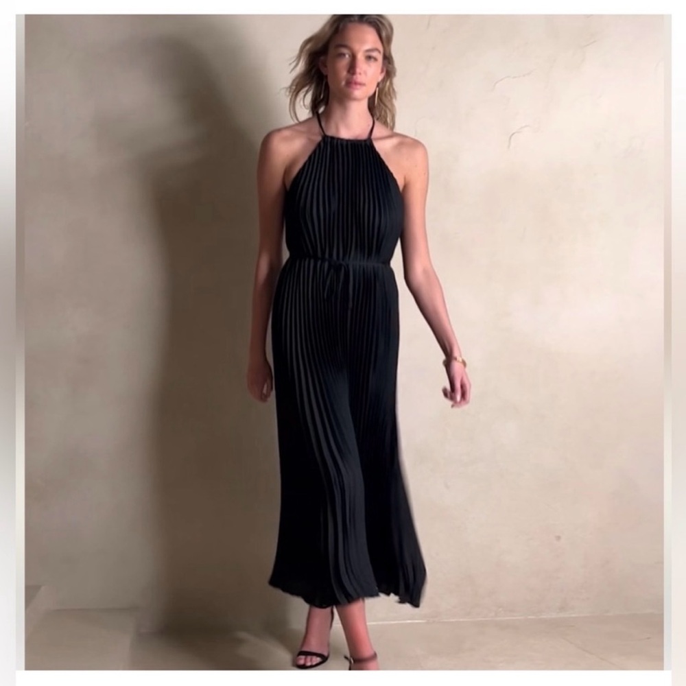 Banana Republic Elegant Black Halter Dress